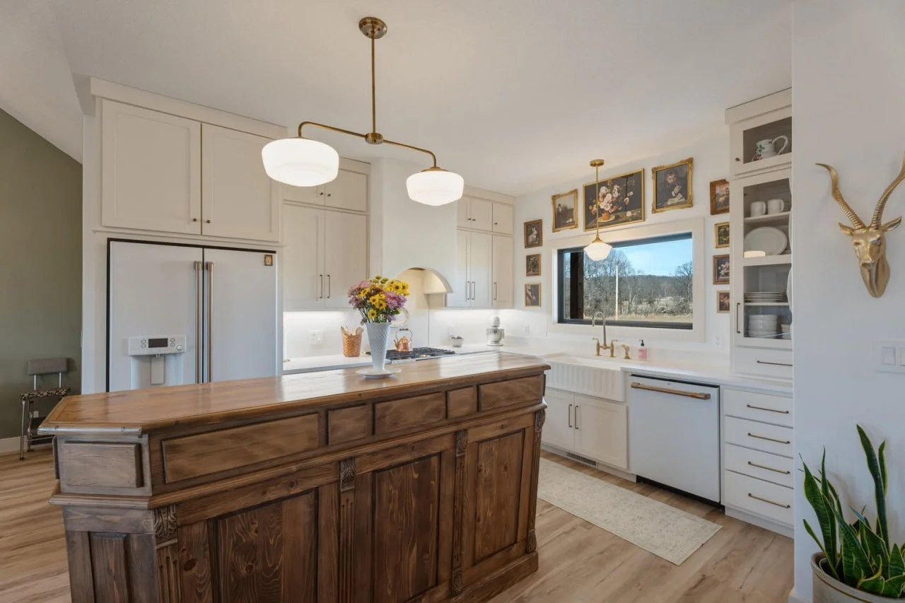 Home office with custom shelving